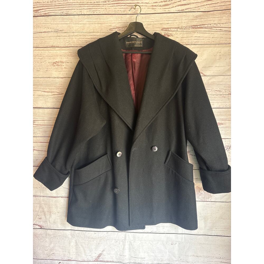 David Benjamin Black Oversized Coat Woman Sz 12